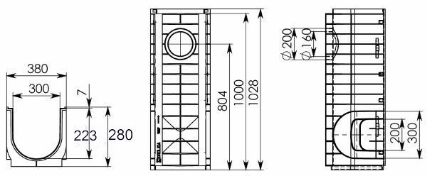 Чертеж Gidrolica Standart DN300 H280