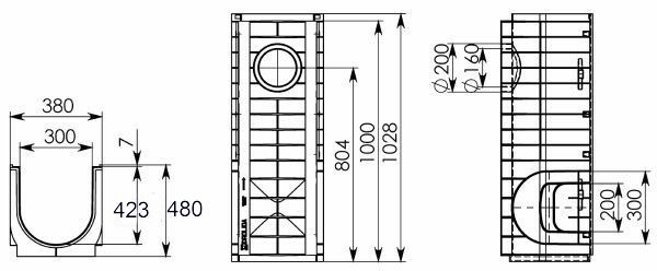 Чертеж Gidrolica Standart DN300 H480