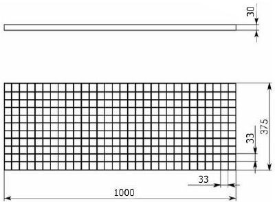 Чертежный вид прессованного настила 33х33