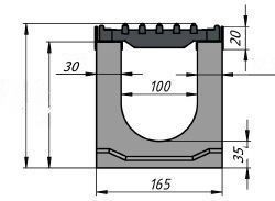 Чертеж MAXI DN100 с уклоном