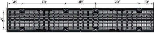 Чертеж: лоток SUPER DN100 h165, вид сверху