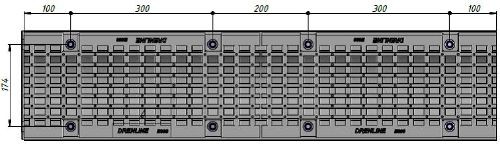 Чертеж: лоток SUPER DN150 h210, вид сверху