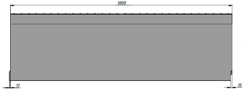 Чертеж: лоток SUPER DN200 h280, вид сбоку