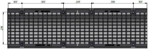 Чертеж: лоток SUPER DN200 h280, вид сверху