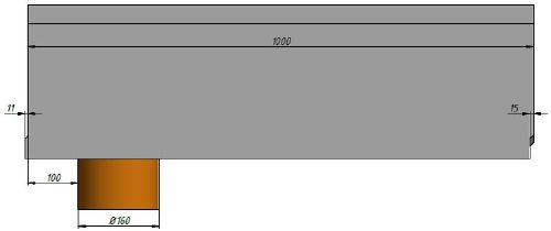 Cхема лотка Super DN200 с вертикальным водоотводом