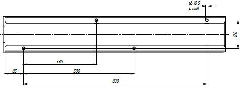 Чертеж: лоток BetoMax Drive DN100, кл. C (каскад, вид сверху)