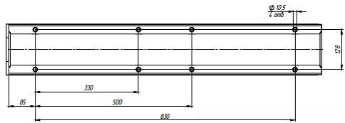 Чертеж: лоток BetoMax Drive DN100, кл. E (каскад, вид сверху)