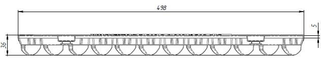 Чертежный вид сбоку: решетка Drive РВ-10.15.50-шина-ВЧ, кл. E