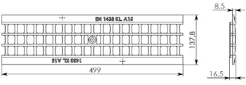 Чертеж пластиковой решетки DN100