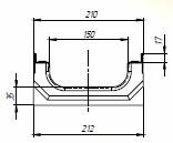 Чертеж: лоток BetoMax Drive DN150 H100, кл. C (каскад, вид спереди)