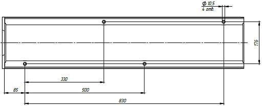 Чертеж: лоток BetoMax Drive DN150, кл. C (каскад, вид сверху)