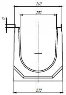 Чертеж: лоток BetoMax Drive DN200, кл. C (каскад, вид спереди)