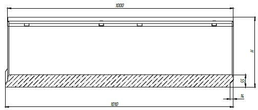 Чертеж: лоток BetoMax Drive DN200 кл. C (каскад, вид слева)