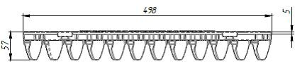 Чертежный вид сбоку: решетка Drive РВ-20.25.50-шина-ВЧ, кл. E