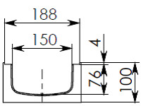 лоток Gidrolica Standart DN150 H100