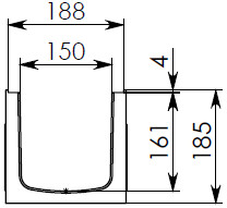 лоток Gidrolica Standart DN150 H185