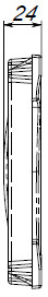 Чертежный вид спереди: решетка РВ-10.15.50-щель-волна ВЧ, кл. E