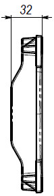 Чертежный вид спереди: решетка РВ-11.17.50-щель-волна ВЧ, кл. E