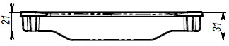 Чертежный вид спереди: решетка РВ-15.20.50-щель-волна ВЧ, кл. E