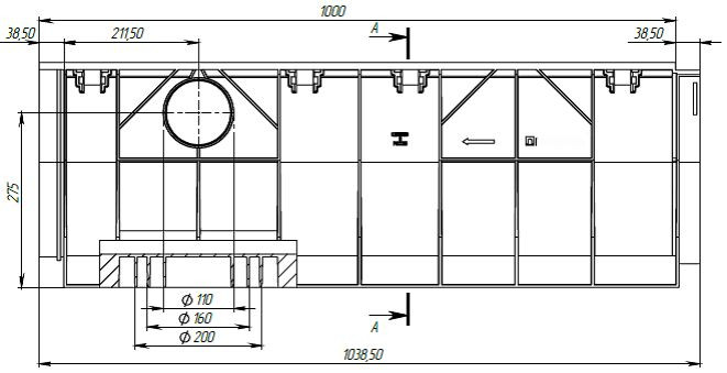 Вид сбоку: лоток PolyMax Basic ЛВ-30.39.38-ПП