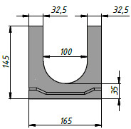 Чертеж бетонного лотка Standart 100 H145