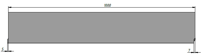 Схема, вид спереди бетонного лотка Standart 100 H145