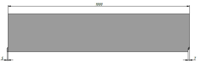 Схема, вид спереди бетонного лотка Standart 100 H190