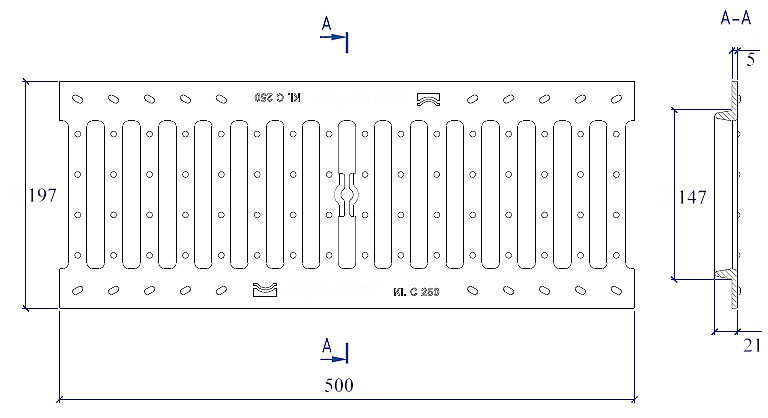 Схема РЧЩ Standart DN150 C250 щель