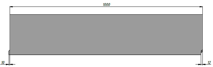 Схема, вид спереди бетонного лотка ЛВБ Standart 150 H190