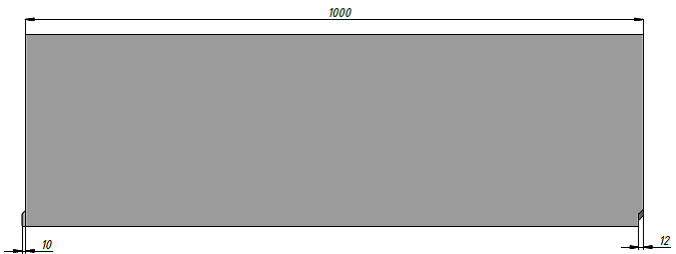 Схема, вид спереди бетонного лотка ЛВБ Standart 150 H255