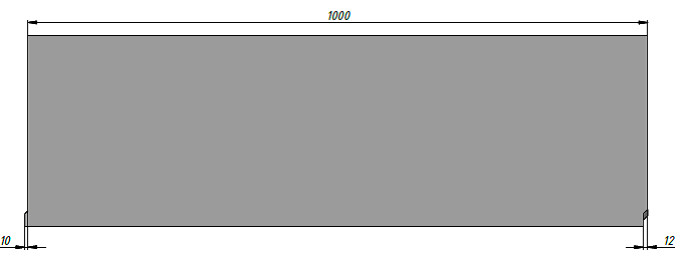 Схема, вид спереди бетонного лотка ЛВБ Standart 150 H290