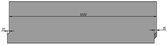Схема, вид спереди бетонного лотка ЛВБ Standart DN300 H285