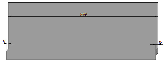 Схема, вид спереди бетонного лотка ЛВБ Standart DN300 H385