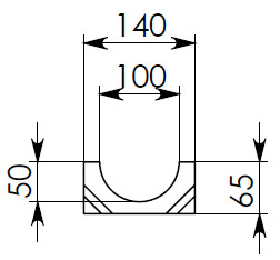 Чертеж полимерпесчаного лотка DN100 H70