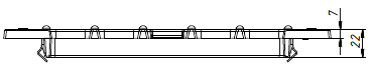 Схема решетки РВЧЯ DN200 C250 с пружинным крепежом защелкой, вид слева