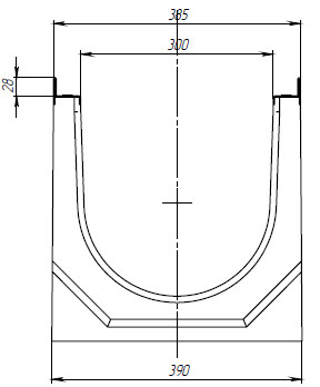 Чертеж: лоток BetoMax DN300 H410