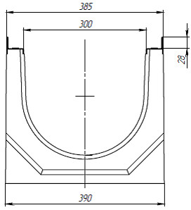 Чертеж: лоток BetoMax DN300 H360