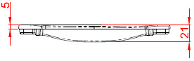 Чертеж чугунной решетки DN150 волна, вид слева