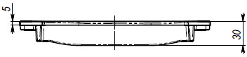 Чертеж чугунной решетки DN200 волна, вид слева