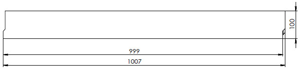 Чертеж лотка DN300 H100, вид спереди