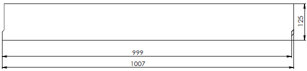 Чертеж лотка DN300 H125, вид спереди