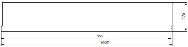 Чертеж лотка BGF DN300 H175 № 15-0, вид спереди