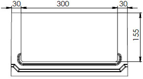 Чертеж лотка DN300 H200 со стенкой 30 мм