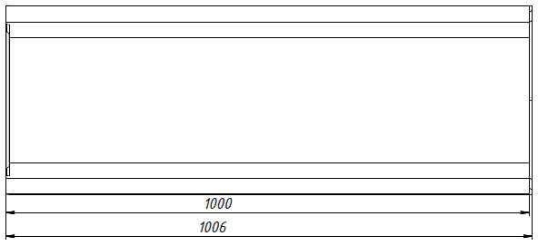 Чертеж лотка СО-300 H270 со стенкой 30 мм, вид сверху