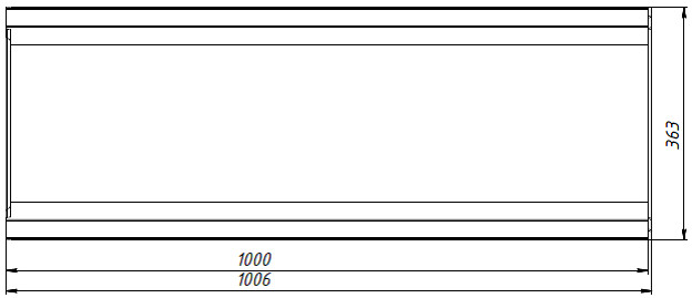 Чертеж лотка СО-300 H295 со стенкой 30 мм, вид сверху