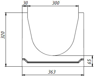 Чертеж лотка BGU СО-300 № 10-0