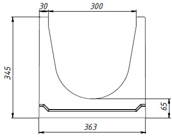 Чертеж лотка BGU СО-300 № 15-0