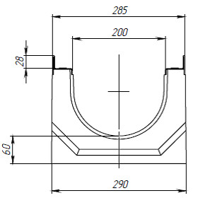 Чертеж: лоток BetoMax DN3200 H235