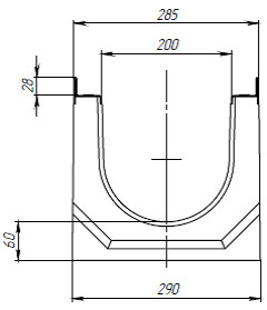 Чертеж: лоток BetoMax DN3200 H285