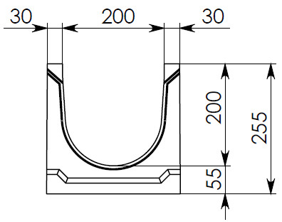 Чертеж лотка BGU СО-200 H255 № 0